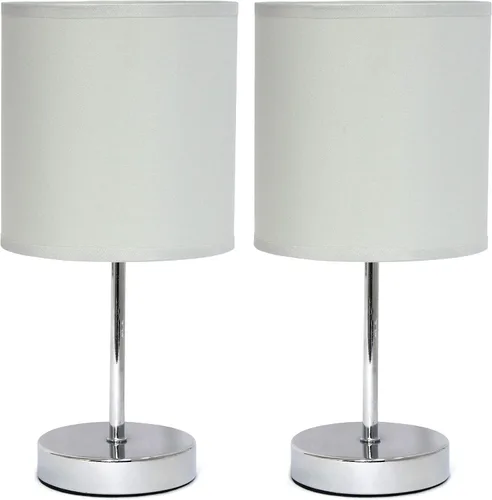 Vista 34 de Simple Designs LT2007-HPK-LB Lámpara de mesa básica cromada para sala de estar, mesita de noche, escritorio, encimera, rosa intenso, con bombilla