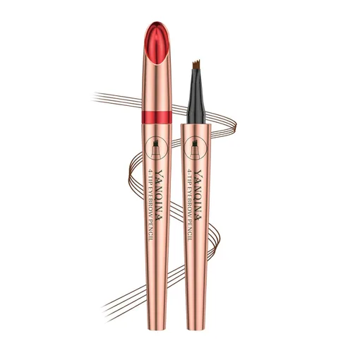Vista 10 de Lápiz de cejas negro Liquid Microblading. Resistente al agua, de larga duración, natural, pluma de cejas con punta de horquilla de 4 puntos