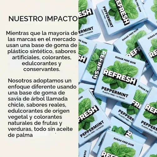 Vista 6 de Refresh Gum más vendidos, goma de mascar de xilitol natural sin azúcar
