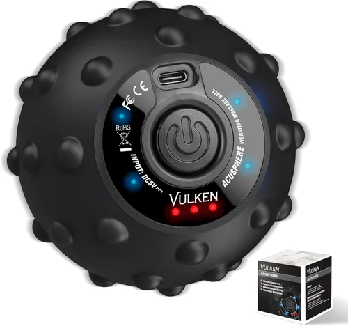 Vista 8 de Bola de Masaje Vibratória Vulken para Recuperación Muscular con SphereStrap – Objetivo Áreas de Difícil Acceso, Masaje de Espalda Sin Manos. Bola