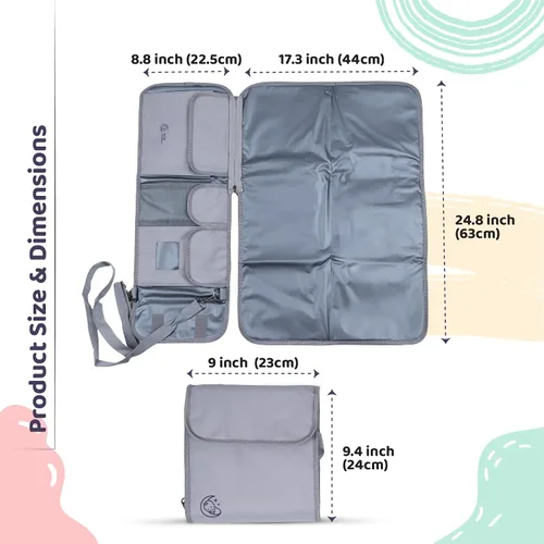 Vista 6 de Cambiador de pañales portátil, almohadilla cambiadora de pañales ligera y apta para viajes, comodidad portátil para padres en movimiento, cambiador