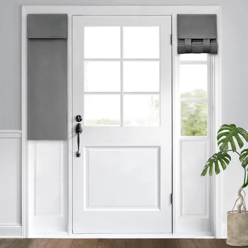 Vista 112 de HOMEIDEAS Cortinas Opacas para Aula para Puerta Principal, Cubierta de Ventana de Puerta de Aula, Persianas de Privacidad con Aislamiento Térmico