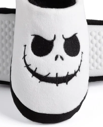 Vista 4 de Disney The Nightmare Before Christmas Jack Skellington Face - Pantuflas para mujer, Negro