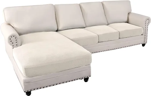 Vista 25 de MIFXIN Fundas para sofá modular, 3 piezas, funda de asiento de sofá de terciopelo elástico en forma de L, funda de cojín separada, protector