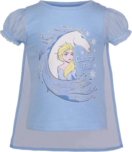 Vista 2 de Disney Frozen Elsa Girls Costume T-Shirt Skirt and Headband 3 Piece Outfit Set Toddler