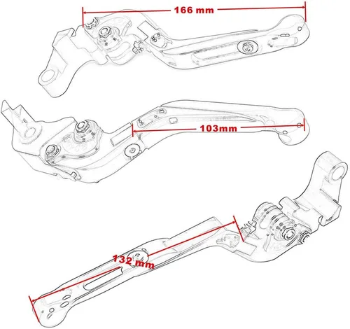 Vista 2 de Para Yamaha MT-07 2014-2020 Accesorios de motocicleta CNC ajustable plegable extensible freno embrague palancas (negro)