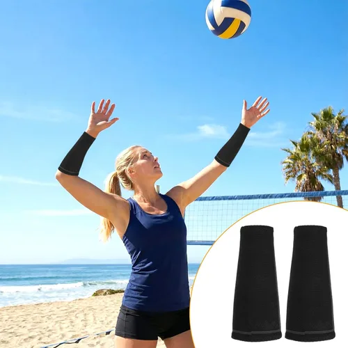 Vista 5 de 1 par de mangas de brazo de voleibol, coderas, voleibol, manga de compresión de antebrazo, antideslizante, protector de brazo de entrenamiento