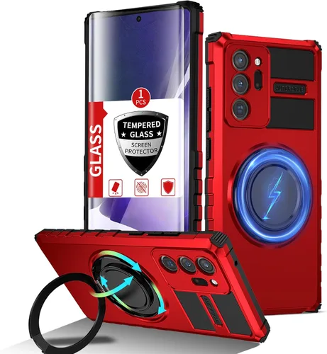 Vista 50 de Funda magnética para Samsung Galaxy Note 20 Ultra compatible con carga inalámbrica MagSafe, con 1 protector de pantalla, anillo de soporte integrado