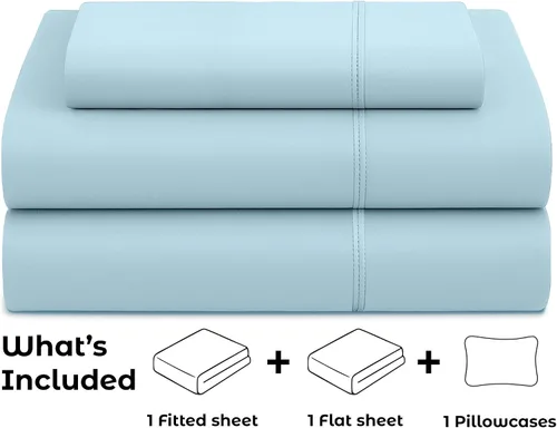 Vista 150 de Pure Bedding Juego de Sábanas Twin - Sábanas de Cama de Microfibra Ultra-Suave 1800 - Doble Cepillado - Bolsillos Profundos - Ajuste Fácil - Extra