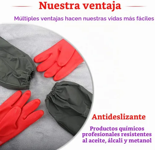 Vista 7 de Coopache Guantes de estanque de brazo completo con forro de algodón, guantes impermeables extra largos para limpieza de estanques/industria