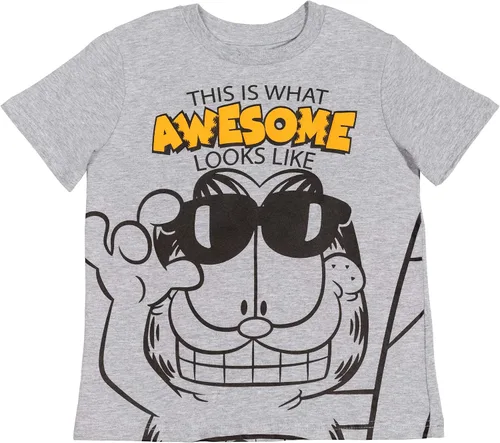 Vista 4 de Garfield 3 Pack Camiseta Manga Corta Naranja Rojo Gris