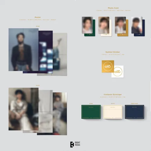 Vista 6 de JUNGKOOK [GOLDEN] Álbum (SHINE + SOLID + SUSTANCIA - Juego de 3 Ver Set +1ea Store Gift BTS Photo Card) K-POP SELLADO