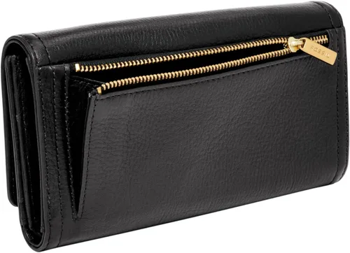 Vista 4 de Fossil Logan RFID - Cartera de piel con solapa para mujer., Negro, talla única