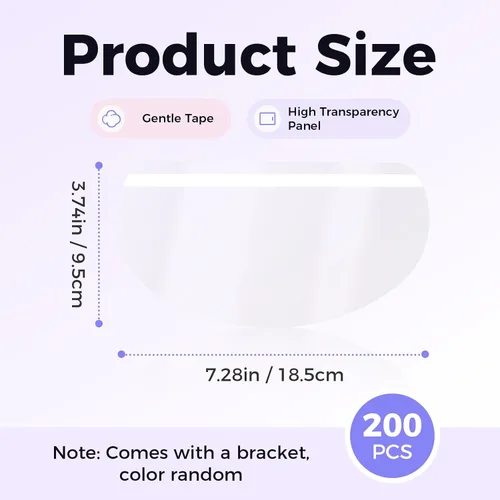 Vista 2 de Wokyo 200 protectores faciales desechables, de plástico transparente, protector para la frente, tinte para el cabello, corte, protección de ojos 200