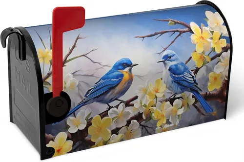 Vista 43 de Funda magnética para buzón patriótico de verano del 4 de julio, cubierta para buzón de bandera de Estados Unidos, diseño floral, Día