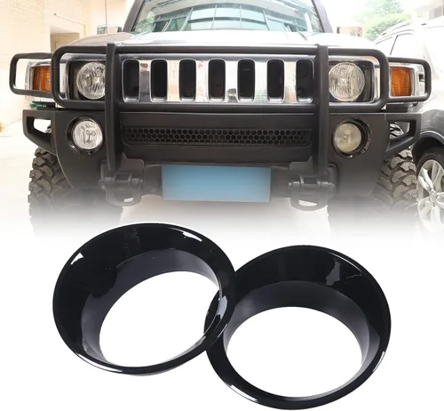 Vista 11 de Anillo de cubierta de lámpara antiniebla delantera para accesorios Hummer H3 2005-2009, protector de marco de lámpara antiniebla, parachoques