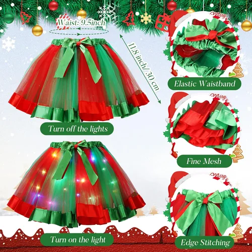 Vista 3 de Hotop 4 Pcs Light up Tutu LED Ballet Dance Birthday Tutu Skirts Unicorn Headbands Party Clothes Birthday Gifts for Girls