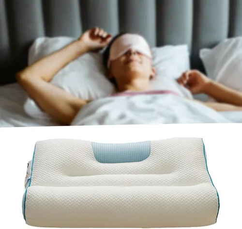 Vista 2 de Cervical Pillow for Neck, Neck Support Pillow, Soft Neck Protection Bed Pillow Shoulder Sleeping Pillow for Sleepers, Blue