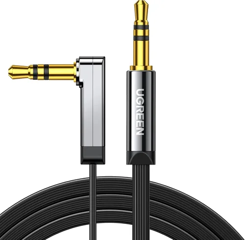Vista 8 de Cable conector Ugreen de 0.14 pulgadas. Entrada de audio auxiliar a un ángulo recto de 90 grados para Apple (iPhone, iPod, iPad), Samsung
