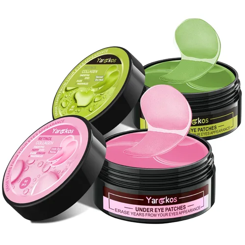 Vista 13 de 60 piezas de parches de oro de 24 K para debajo de los ojos, 30 pares de mascarillas para debajo de los ojos para ojos hinchados y tratamiento