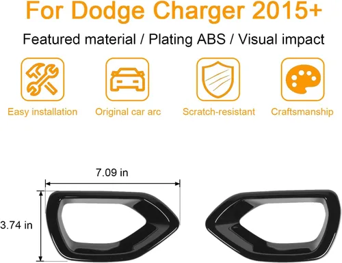 Vista 2 de Hoolcar Cubierta de rejilla central para parachoques delantero exterior para Dodge Charger R/T Scat Pack 2015-2021, color negro