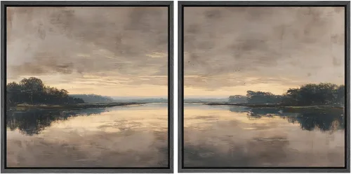 Vista 83 de SIGNFORD Impresión en Lienzo Enmarcado Arte de Pared Art Nouveau Lago de Cisnes Elegantes Ilustraciones de Aves Acuáticas Moderno Boho Naturaleza