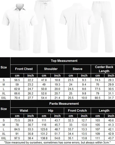 Vista 6 de COOFANDY Men's Linen Set Beach 2 Pieces Casual Outfits Button Up Shirts Drawstring Pants