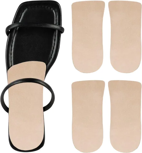 Vista 8 de 2 pares de cojines de talón de piel de cerdo para mujer, fascitis plantar, espolón óseo en el talón, tendón de Aquiles, adhesivo de 0.32 pulgadas