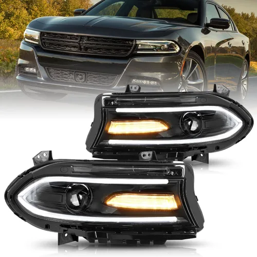 Vista 8 de Conjunto de faros halógenos Bingbingmotor para Dodge Charger 2015-2023