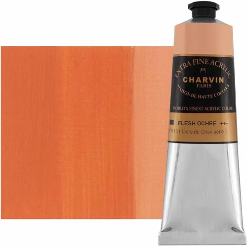 Vista 111 de Charvin Pintura acrílica profesional extrafina – verde absenta, tubo de 2.1 fl oz, pigmentos de triple fresado, resistente a la luz, pinturas