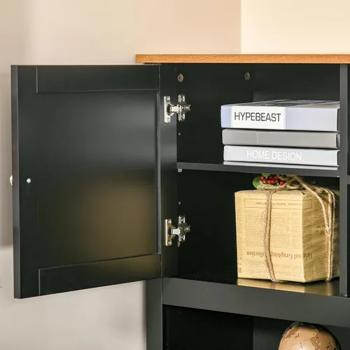 Vista 8 de HOMCOM - Escritorio para computadora en forma de L con gabinete, escritorio