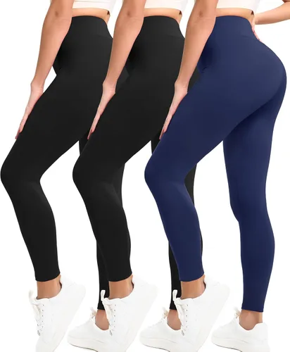 Vista 8 de Natural Feelings Buttercloud - Paquete de 3 leggings para mujer, cintura alta, pantalones de yoga suaves como la mantequilla, para uso diario