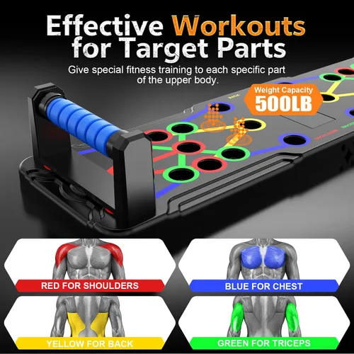 Vista 4 de Berleng Tabla de Flexiones – Soporte de fitness plegable para flexiones 36 en 1 para entrenamiento de fuerza portátil. Equipo robusto y estable