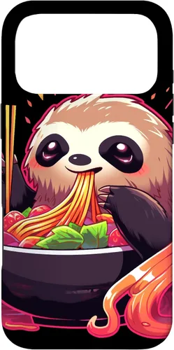 Vista 22 de Sloth Eating Ramen Japanese Noodles Soup Kawaii Case for iPhone 17