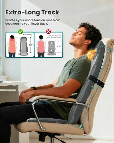Vista 2 de Snailax Shiatsu - Masajeador de espalda con calor, almohadilla para silla