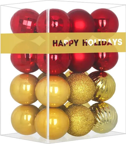 Vista 143 de Esferas pequeñas de bronce de 1.6 pulgadas para decoración del árbol de Navidad, adornos inastillables para cumpleaños, Halloween, vacaciones, boda