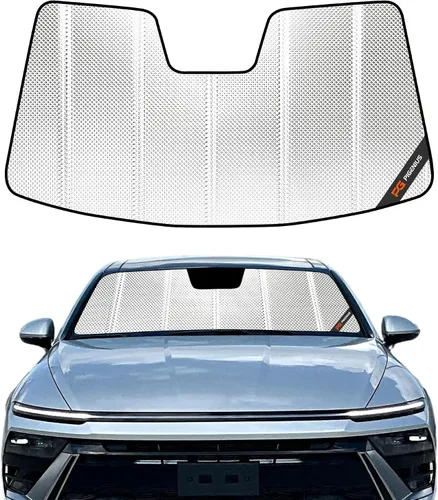 Vista 13 de Pigenius Parasol para parabrisas para Hyundai Sonata 2011-2014, Sonata Hybrid/Hybrid Limited 2015 - Salvaguarda Gris (salvaguarda)