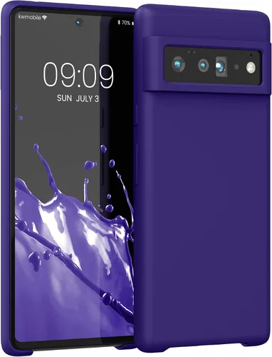 Vista 74 de kwmobile Funda Compatible con Google Pixel 6 Pro - Funda de Teléfono de Silicona TPU con Acabado Suave - Azul Caribe