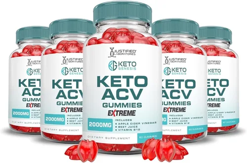 Vista 9 de Justified Laboratories Keto Genesis Keto ACV Gummies Extreme (2000 mg) - 60 unidades - Formuladas con vinagre de sidra de manzana, folato y vitamina