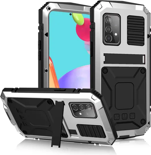 Vista 9 de Simicoo Compatible con Samsung A52 4G Funda de silicona híbrida militar a prueba de golpes, resistente, protector de pantalla integrado, cubierta