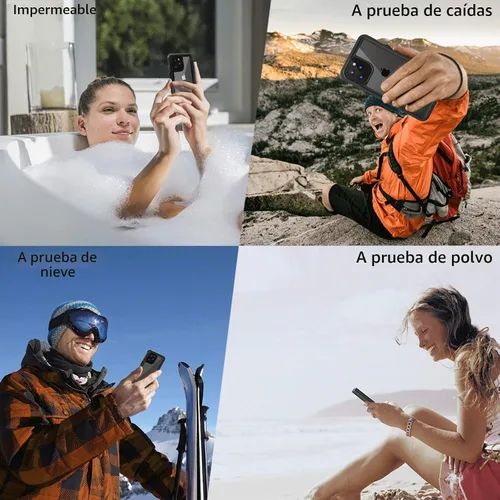 Vista 8 de Lanhiem Funda para iPhone 12 Pro, funda impermeable IP68 a prueba de polvo con protector de pantalla integrado (no para iPhone 12), funda protectora