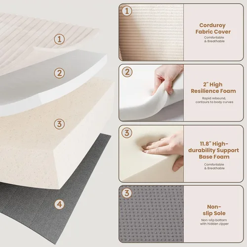 Vista 5 de Sofá modular deshuesado en forma de L de 108 pulgadas, sofá modular con otomana móvil, sofás de pana para sala de estar, sin montaje, se envía