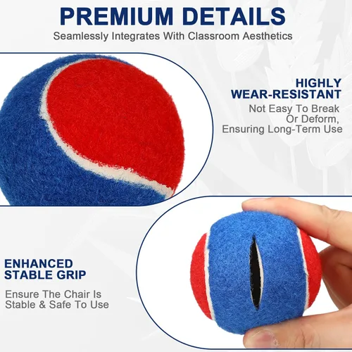 Vista 5 de Chunful 32 pelotas de tenis para patas de silla, protectores de piso, pelotas de tenis precortadas a granel para sillas de aula, escritorios