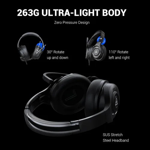 Vista 6 de EKSA Auriculares con micrófono para PC, auriculares de computadora con micrófono con cancelación de ruido, cómodos durante todo el día, sonido