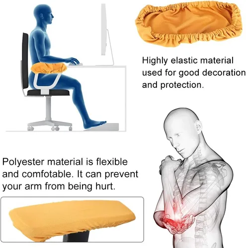 Vista 3 de Fdit 1 par de fundas elásticas extraíbles para reposabrazos de silla, protector universal para sillón de oficina con fundas de poliéster elásticas