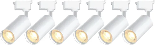 Vista 12 de Cabezales de iluminación de riel tipo H regulables blancos (sin rieles de riel), 6 piezas iluminadas 3000 K blanco cálido 20 W 2400 lm