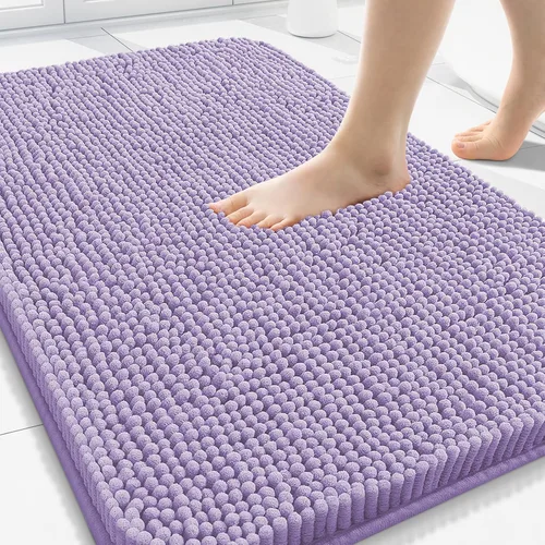 Vista 97 de Arotive Alfombras de baño de felpilla extrasuaves y absorbentes, de 24 x 16 pulgadas, lavables a máquina, parte trasera de goma antideslizante