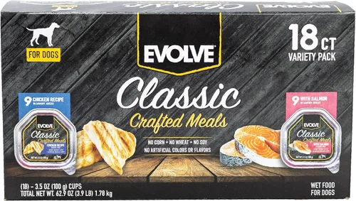 Vista 13 de Evolve Classic Crafted Meals - Comida húmeda para perros con estofado de ternera, 3.5 onzas, paquete de 15