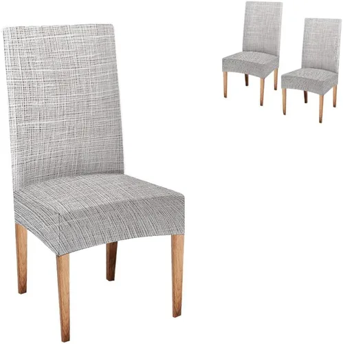 Vista 108 de TOMWISH Juego de 2 fundas para sillas de comedor, color turquesa y gris, fundas elásticas para sillas Parsons, de elastano, lavables, protectores