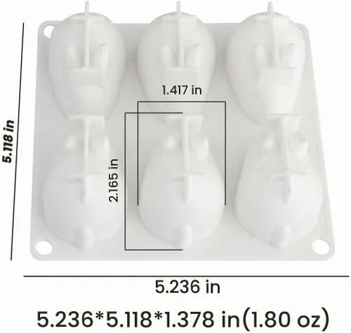 Vista 4 de mostsom Mini molde de silicona de conejo para hornear chocolate, galletas, muffins, magdalenas, brownies, pudín de pastel
